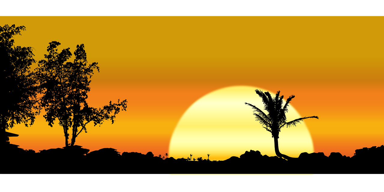 رسم منظر طبيعي غروب الشمس - KibrisPDR