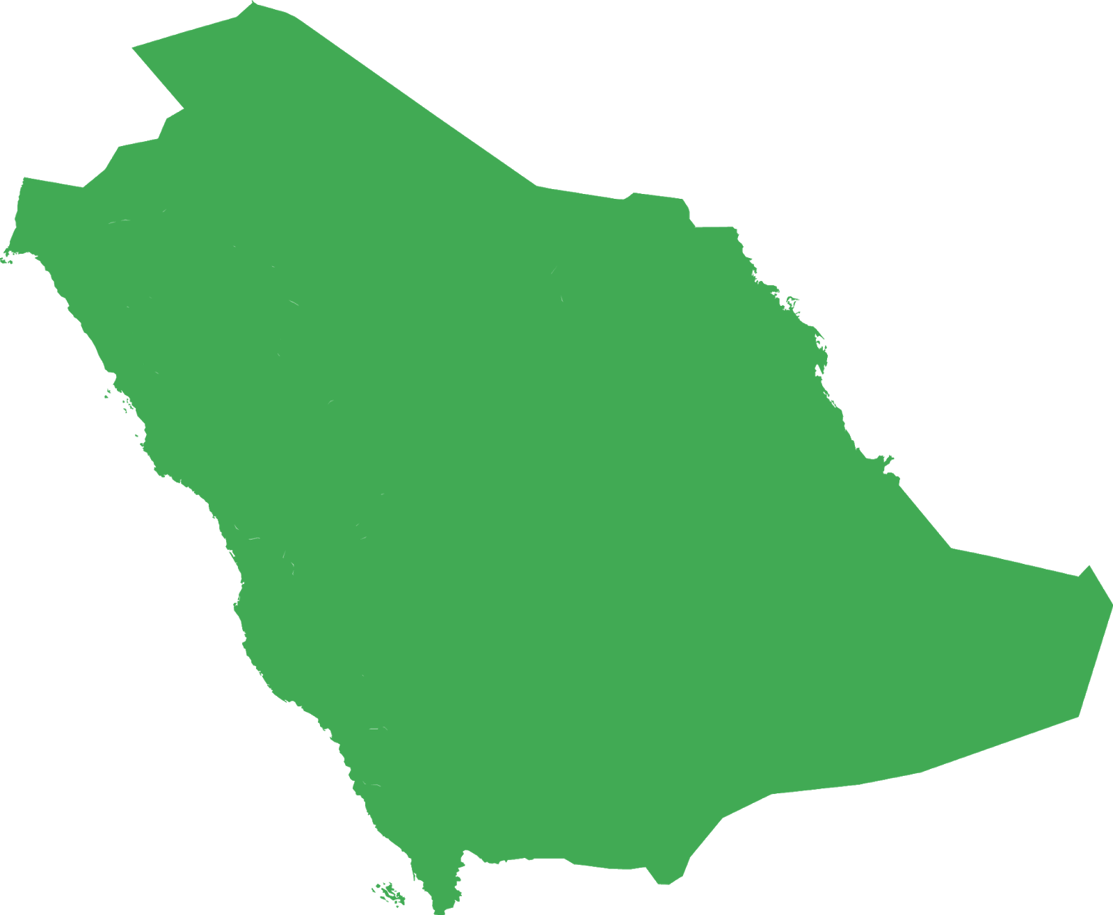 خريطة المملكة العربية السعودية خضراء - KibrisPDR