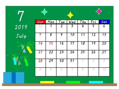 7 月 カレンダー 無料詳細 4位