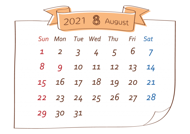 8 月 カレンダー かわいい詳細 9位
