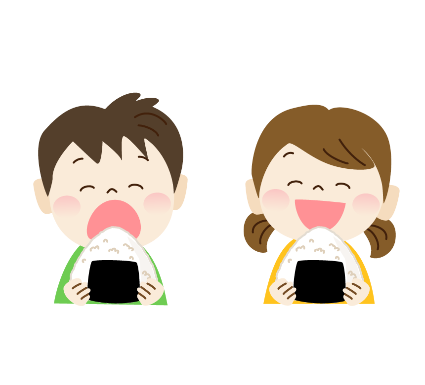 おにぎり を 食べる イラスト詳細 3位