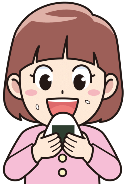 おにぎり を 食べる イラスト詳細 4位