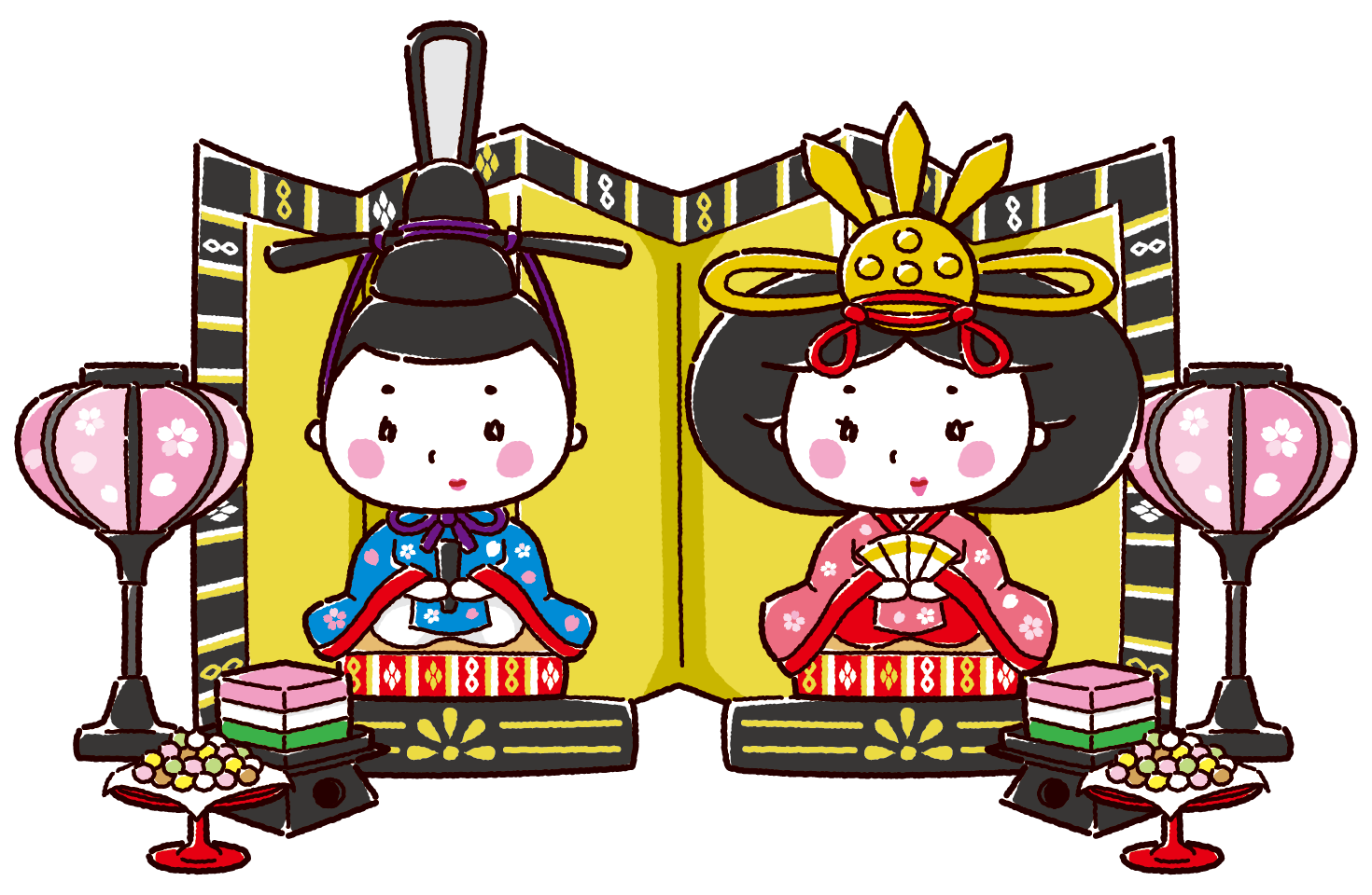 日本 人形 イラスト詳細 5位