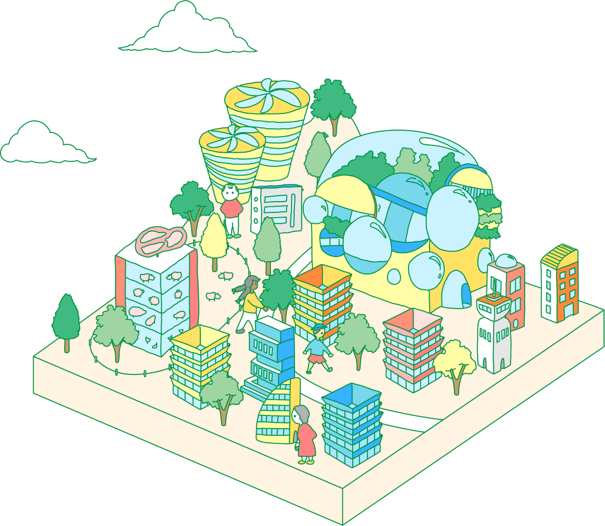 未来 都市 イラスト - KibrisPDR