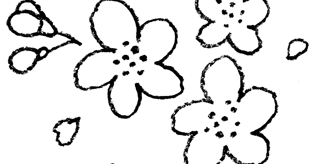 桜 イラスト フリー 白黒詳細 6位
