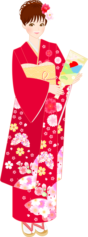 桜 着物 イラスト詳細 11位