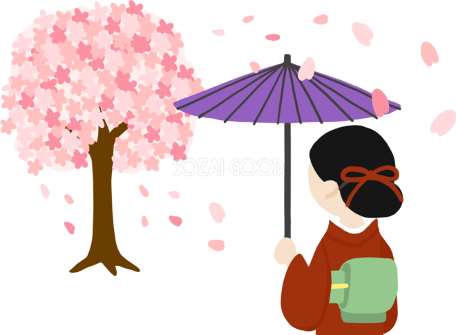 桜 着物 イラスト詳細 12位