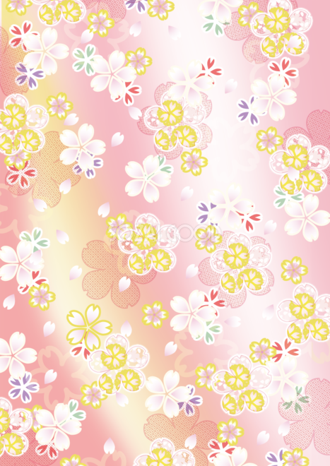 桜 着物 イラスト詳細 13位