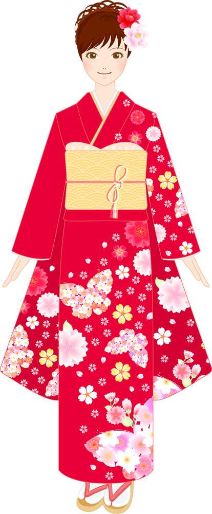 桜 着物 イラスト詳細 3位