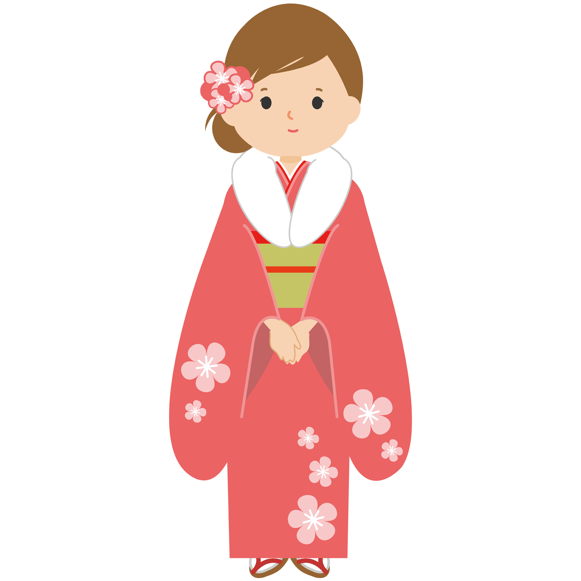桜 着物 イラスト詳細 4位