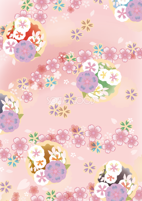 桜 着物 イラスト詳細 6位