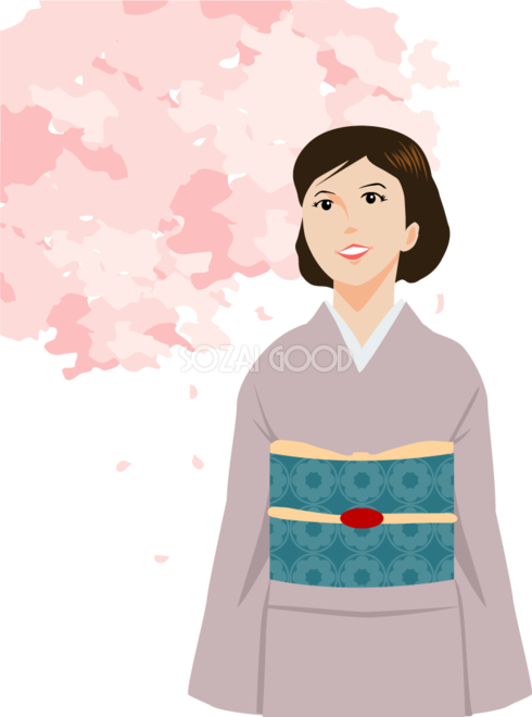 桜 着物 イラスト詳細 7位