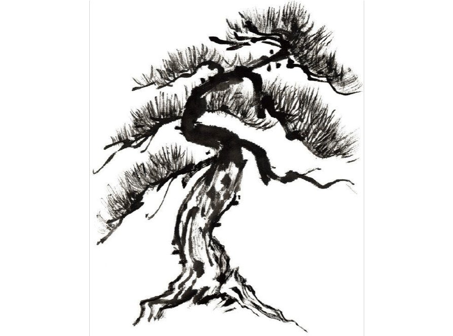 水墨画 木 - KibrisPDR
