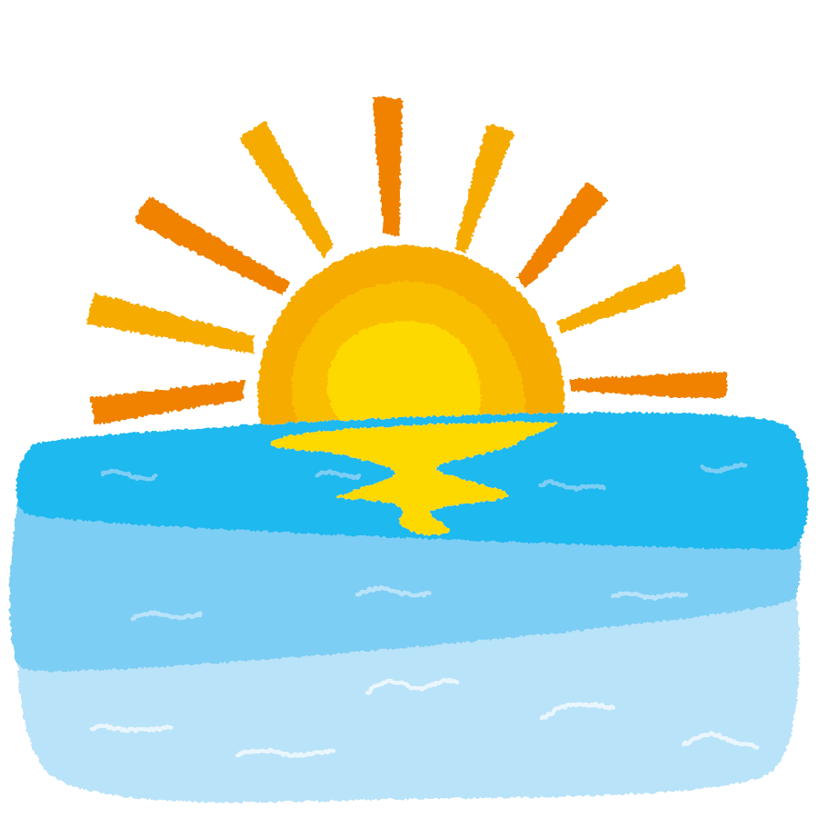 海 夕日 イラスト - KibrisPDR