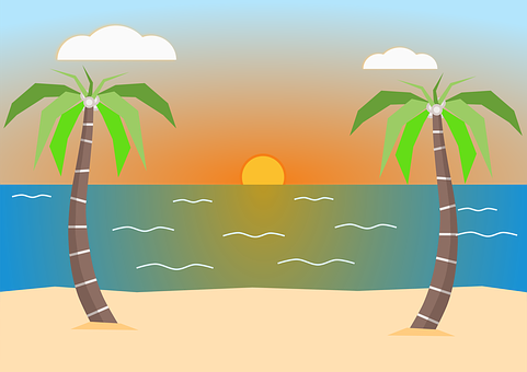 海 夕日 イラスト詳細 6位
