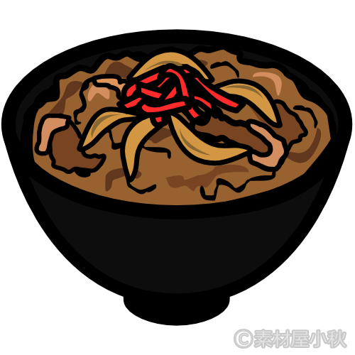 牛 丼 イラスト詳細 6位