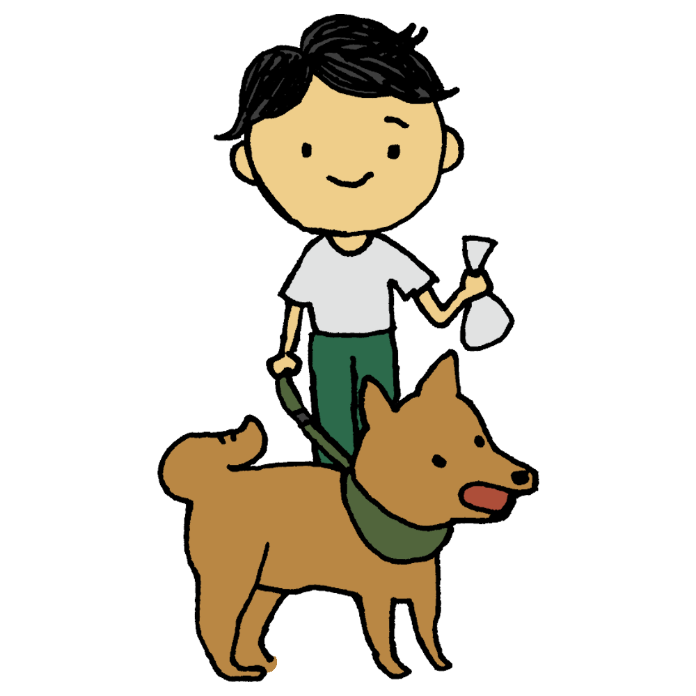 犬 散歩 イラスト詳細 3位