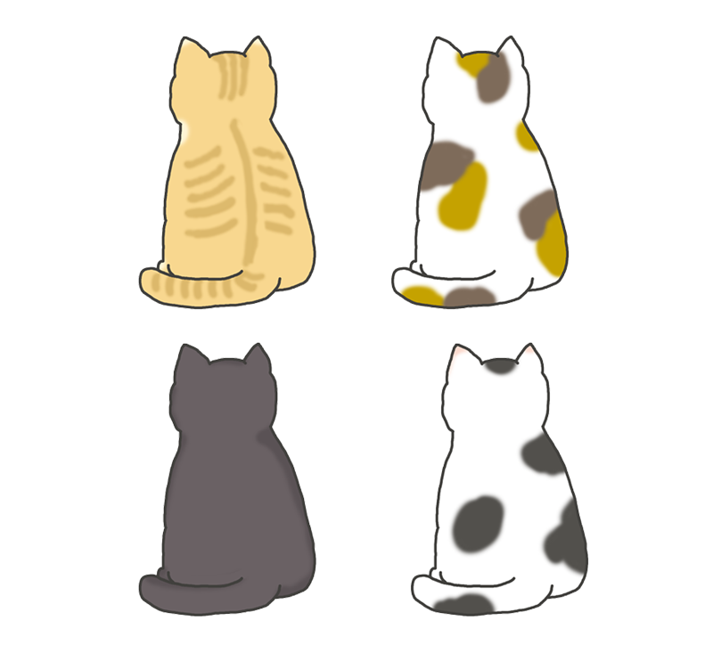 猫 イラスト 後ろ姿 - KibrisPDR