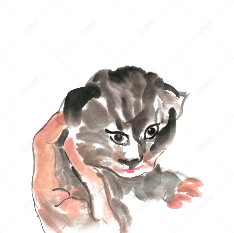 猫 水墨画 - KibrisPDR