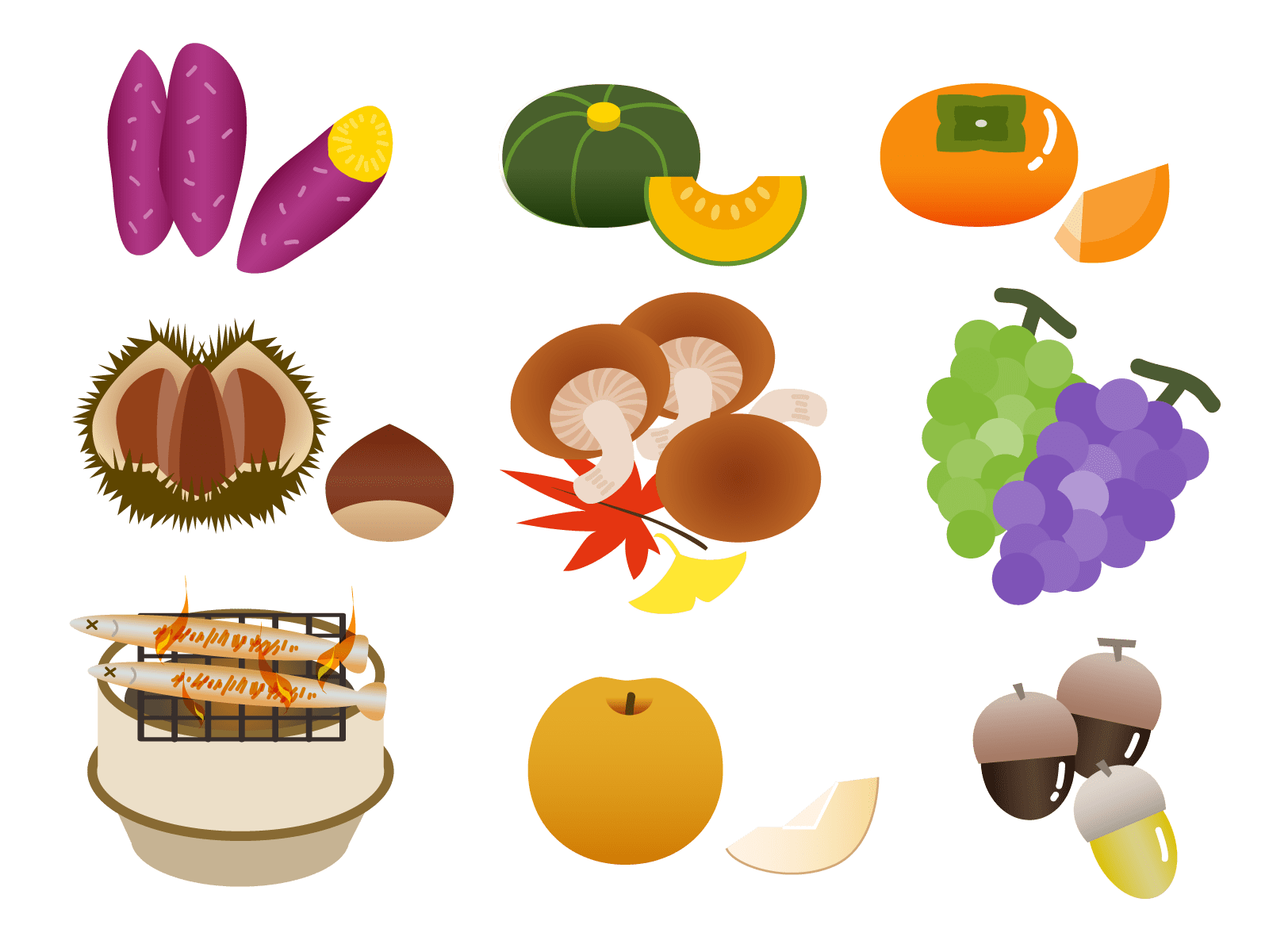 秋 食べ物 イラスト詳細 4位