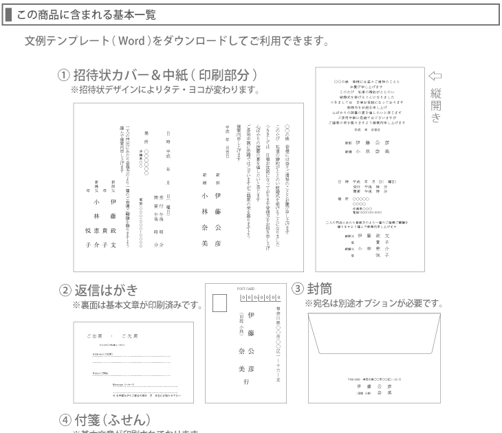 結婚 式 招待 状 和風詳細 4位