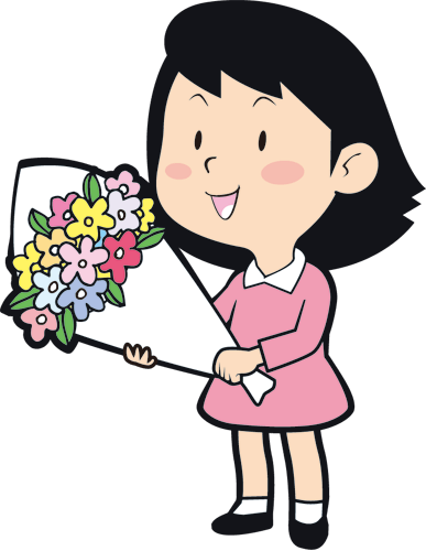 花 を 持つ 女の子 イラスト - KibrisPDR