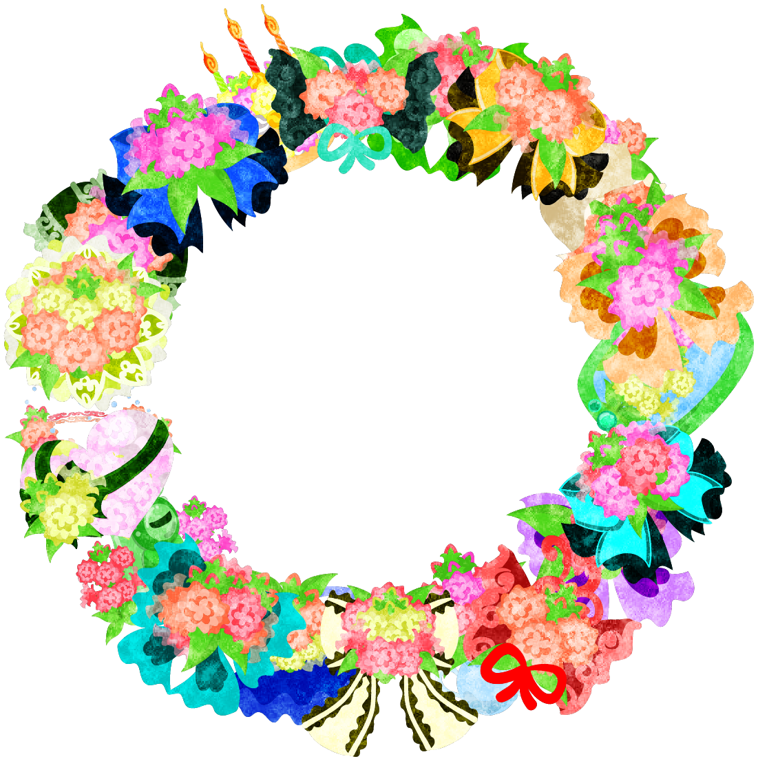 花 リース イラスト - KibrisPDR