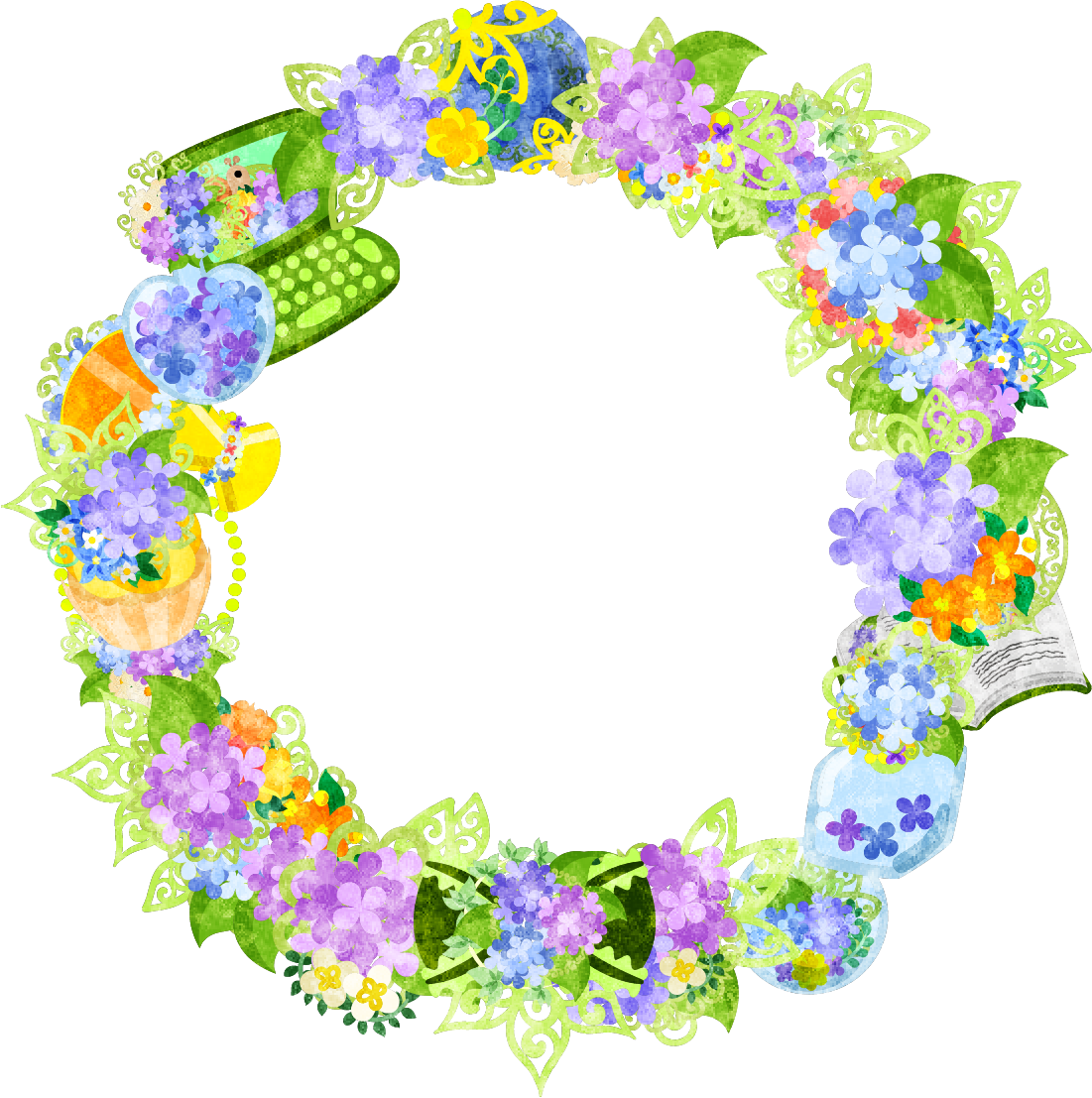 花 リース イラスト詳細 7位