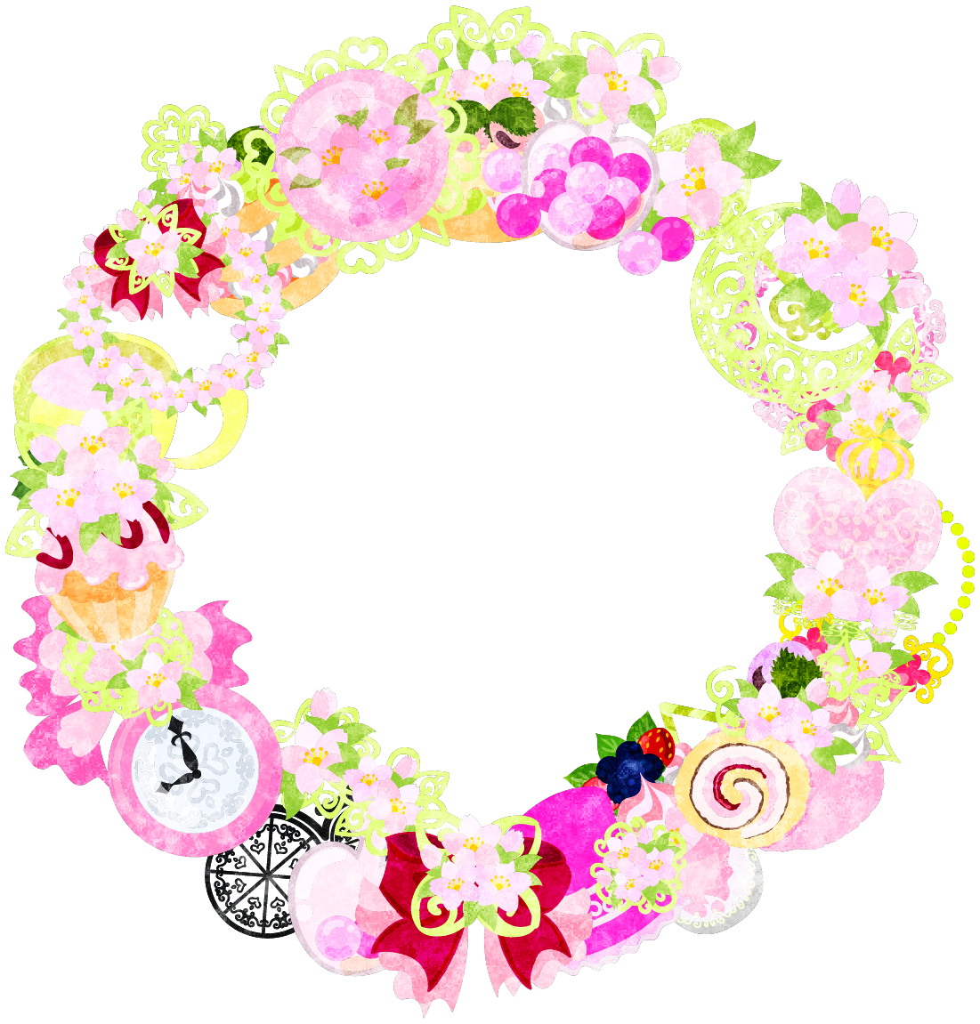 花 リース イラスト詳細 10位