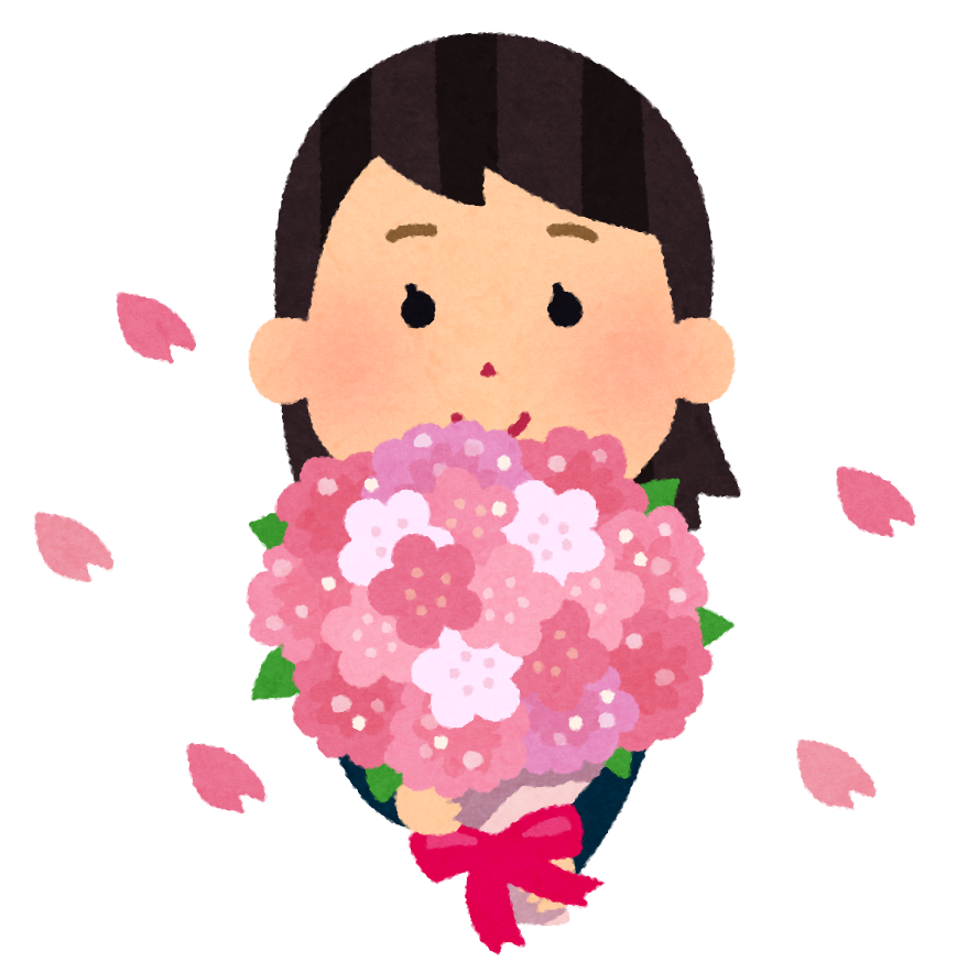 花束 イラスト 女の子 - KibrisPDR