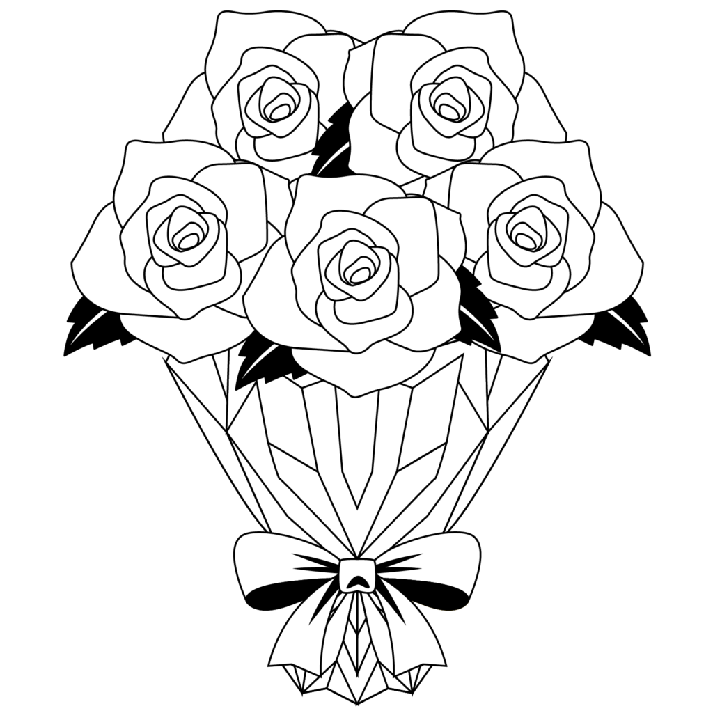 薔薇 線画詳細 2位