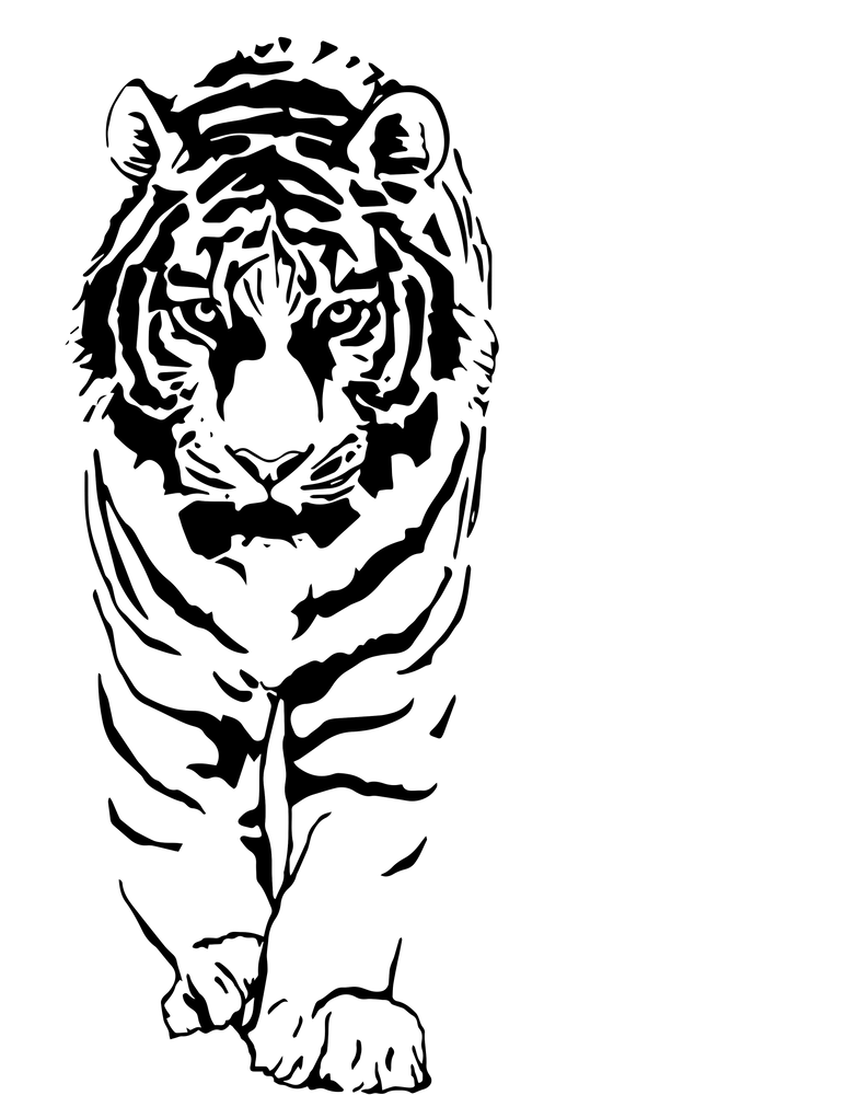 虎 水墨画 フリー - KibrisPDR