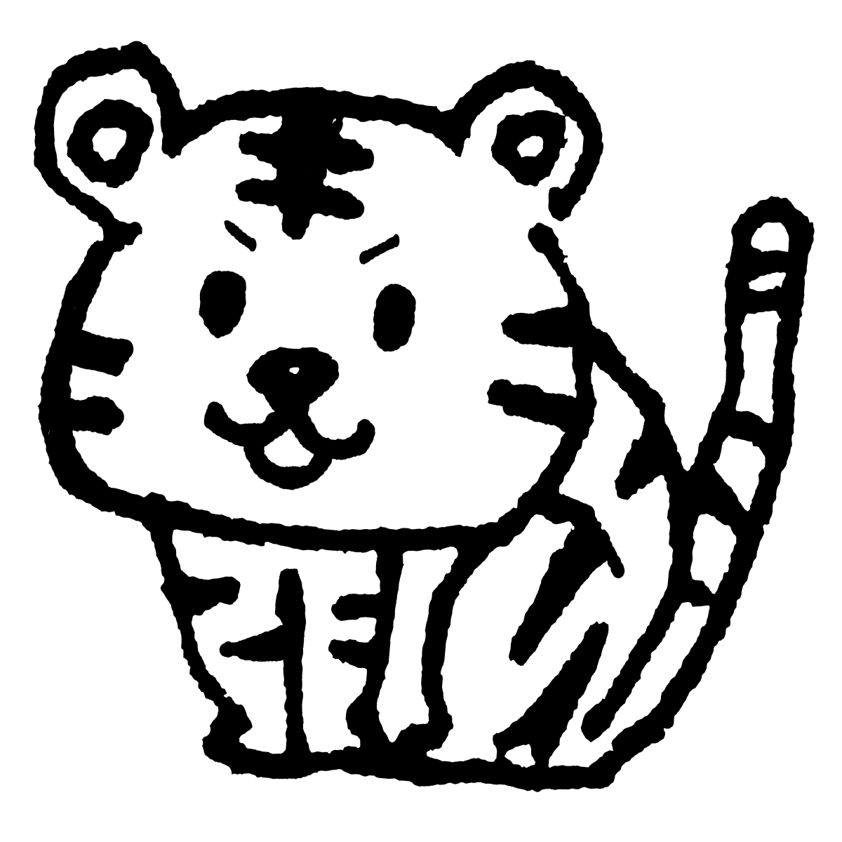 虎 白黒 イラスト詳細 2位
