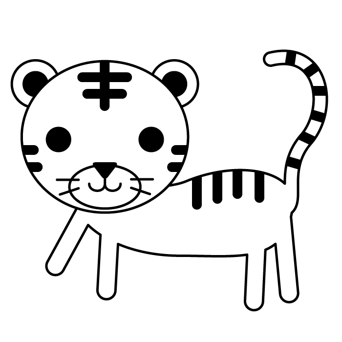 虎 白黒 イラスト詳細 3位