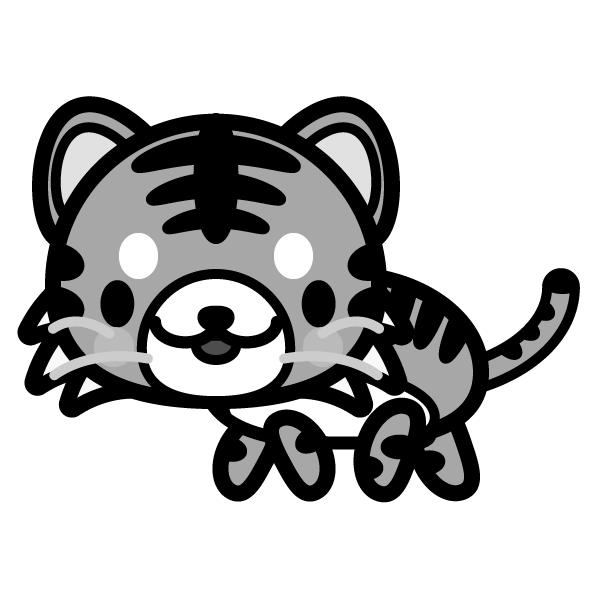 虎 白黒 イラスト詳細 4位