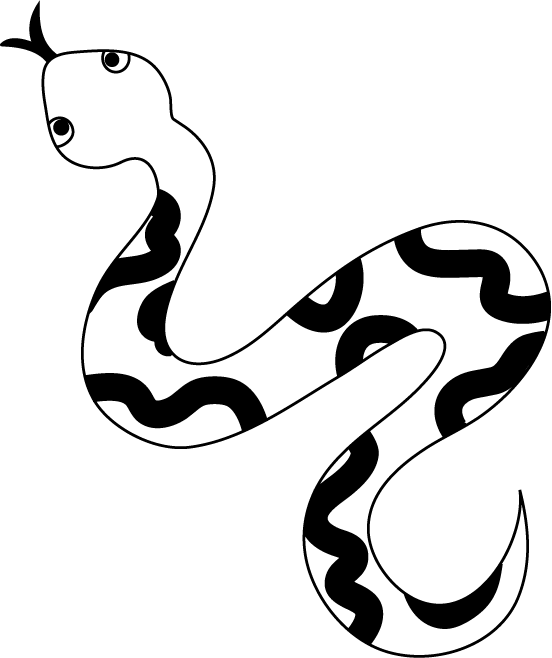 蛇 イラスト 白黒 - KibrisPDR