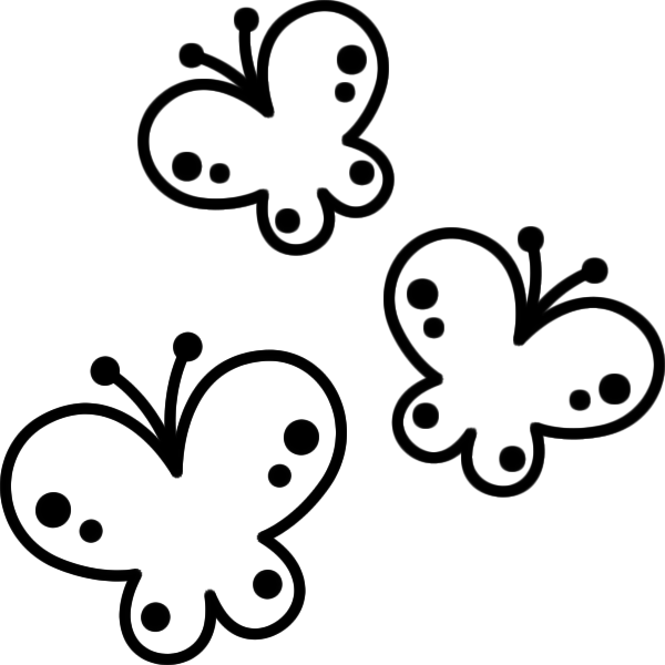 蝶々 イラスト 白黒詳細 2位
