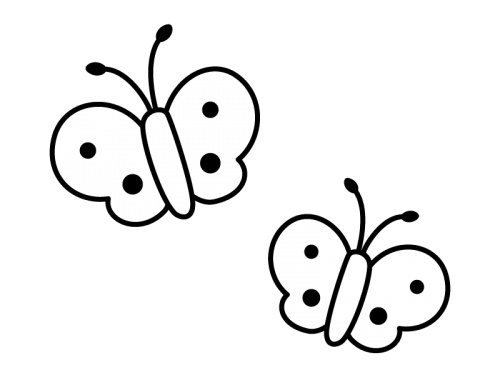 蝶々 イラスト 白黒詳細 3位