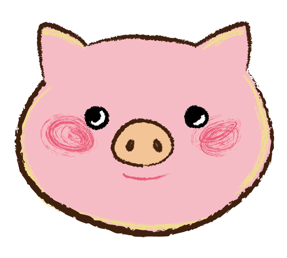 豚 顔 イラスト詳細 2位