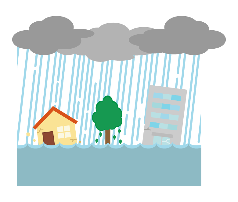 豪雨 イラスト - KibrisPDR