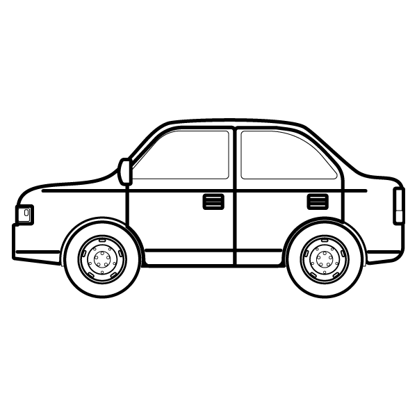 車 イラスト 白黒詳細 3位