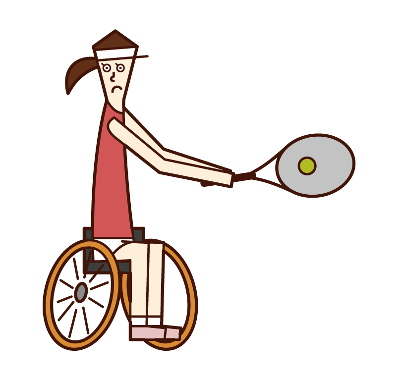 車いす テニス イラスト詳細 3位