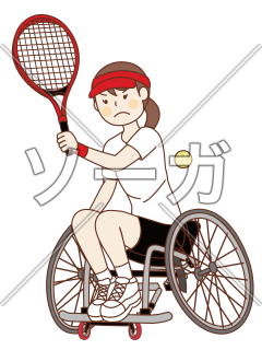 車いす テニス イラスト詳細 7位
