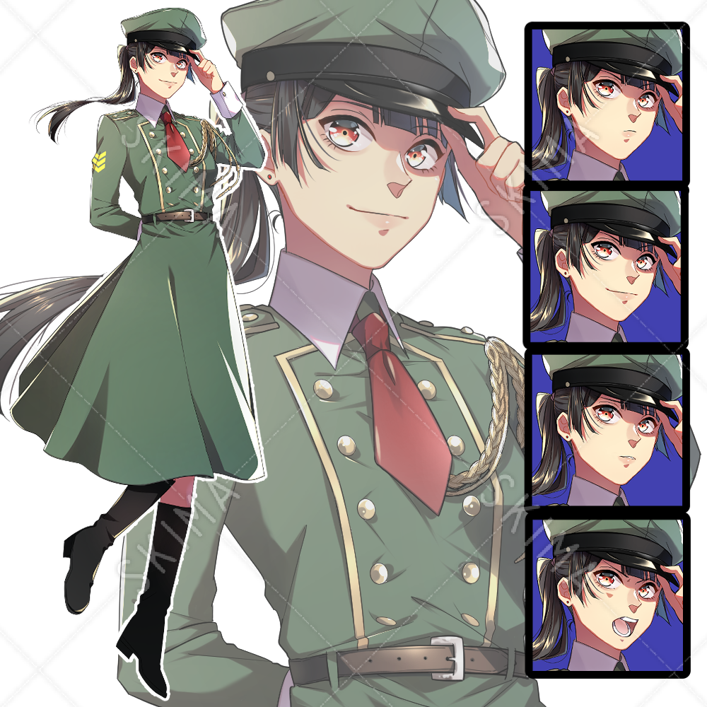 軍服 女性 イラスト詳細 6位