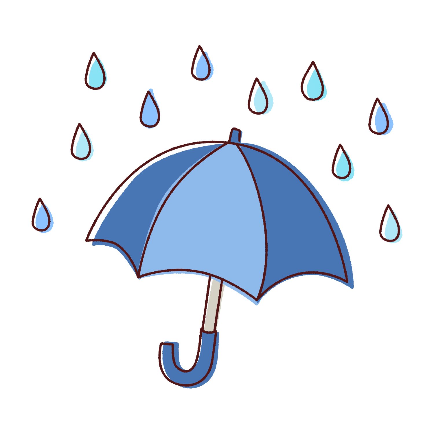 雨 イラスト 簡単詳細 2位
