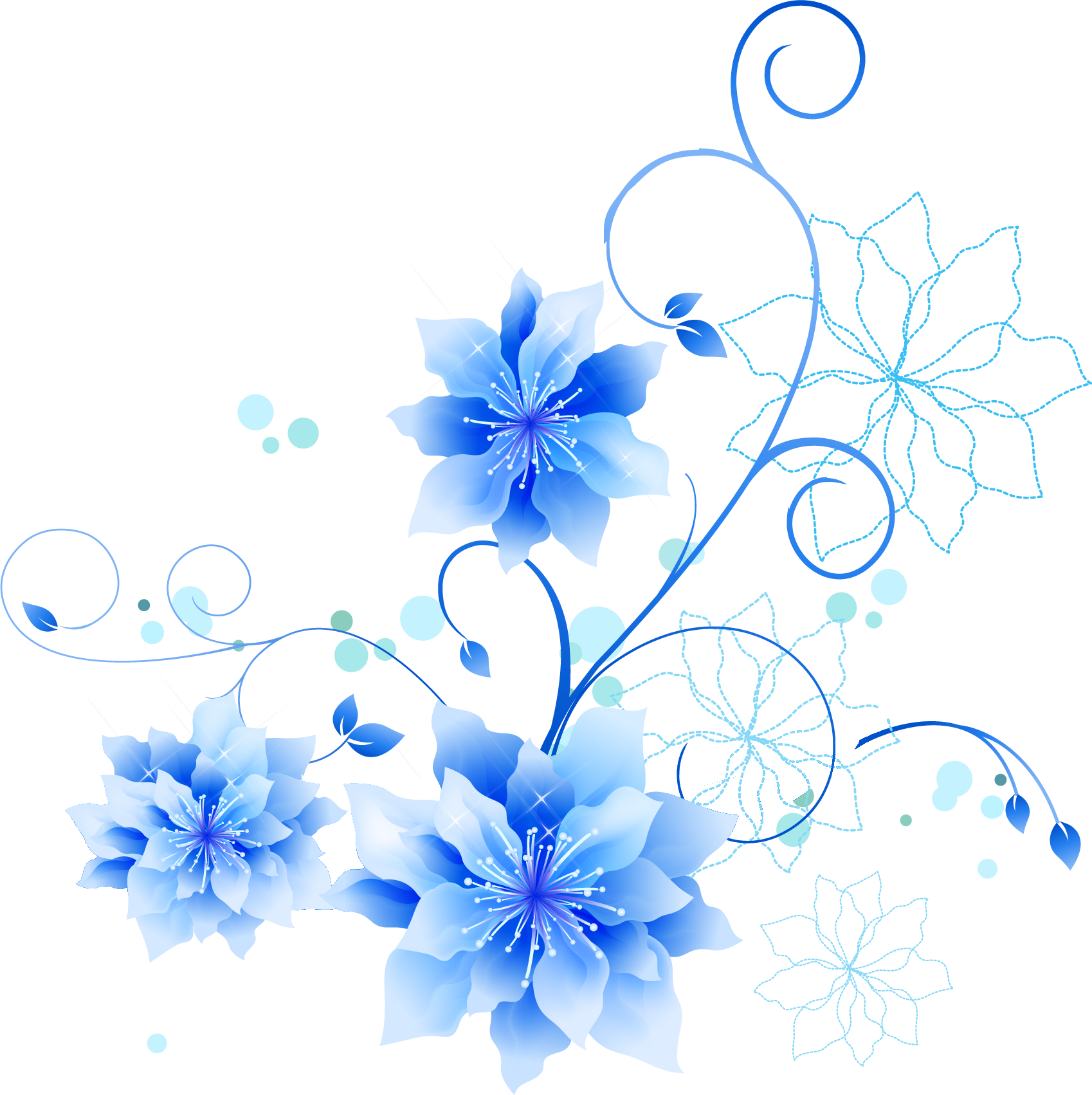 青い 花 イラスト - KibrisPDR