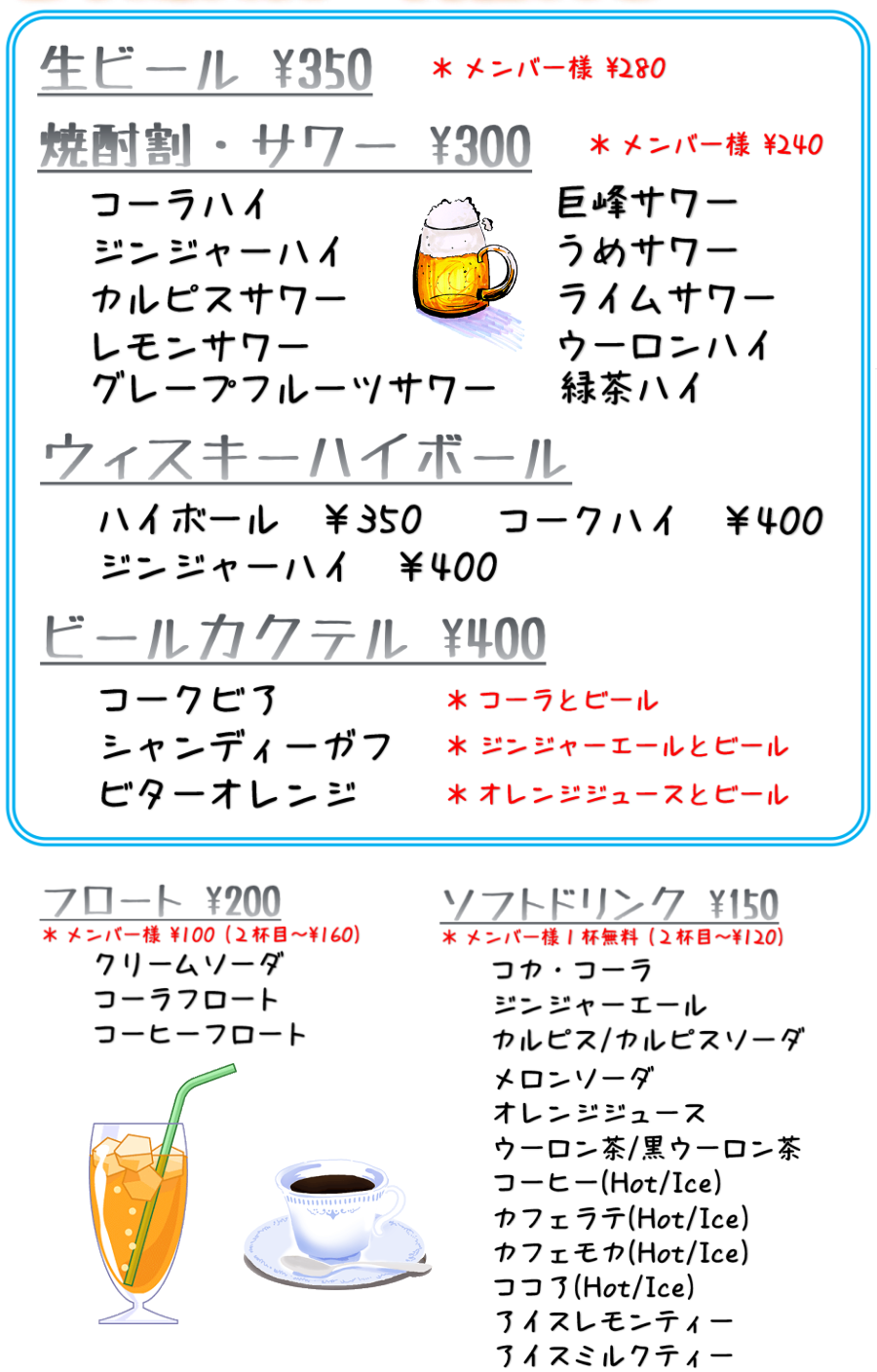 飲み物 ドリンク メニュー 表 テンプレート詳細 6位