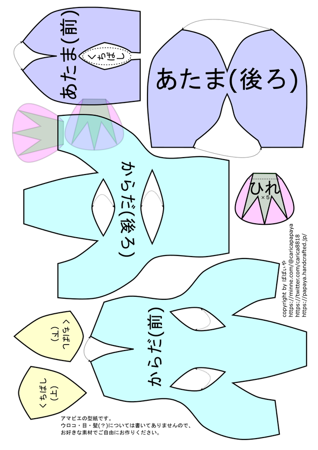 鳥 型紙 無料詳細 4位