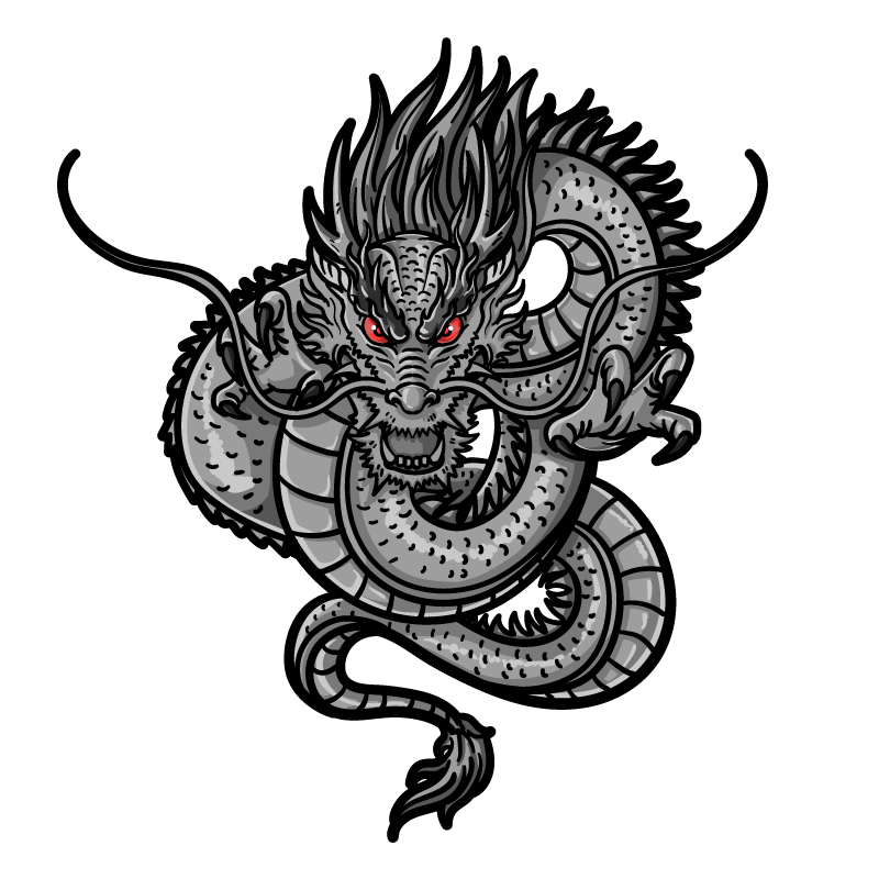 龍 イラスト 白黒 フリー詳細 7位