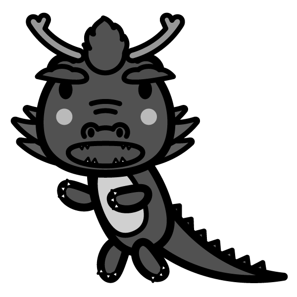 龍 イラスト 白黒 フリー詳細 8位